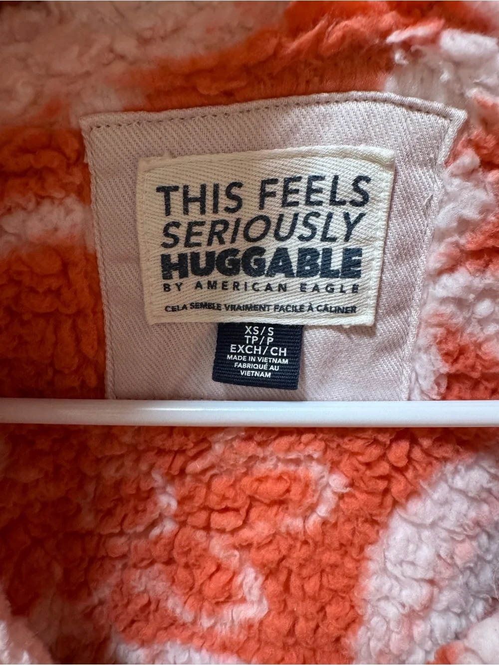 American Eagle Zip-Up Bear Hug Sherpa Huggable Sweatshirt Red XS/S